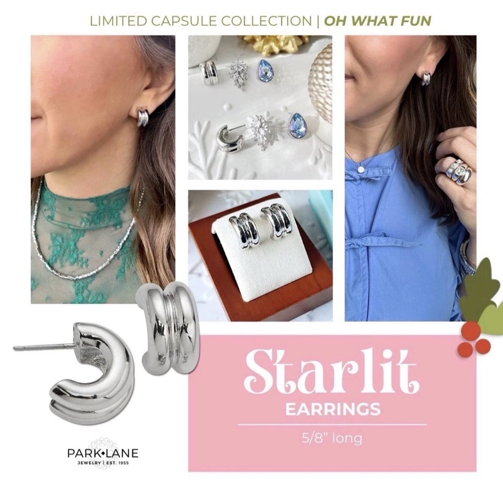Park Lane Starlit Silver Hoop Earrings